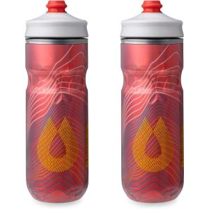 HydraPak | Polar Bottle – Polar Surge Insulated Bike Water Bottle 2-Pack – High Flow, Cycling & Sports Squeeze Bottle (Ascent Blue, 600ml / 20oz)(Ascent Red)