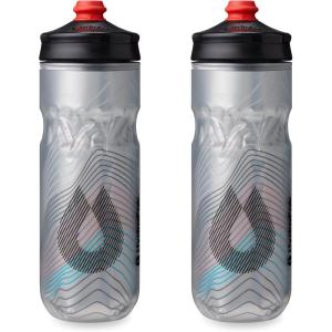 HydraPak | Polar Bottle – Polar Surge Insulated Bike Water Bottle 2-Pack – High Flow, Cycling & Sports Squeeze Bottle (Ascent Blue, 600ml / 20oz)(Ascent Silver)