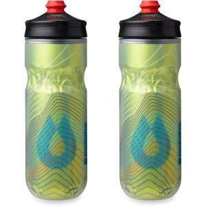 HydraPak | Polar Bottle – Polar Surge Insulated Bike Water Bottle 2-Pack – High Flow, Cycling & Sports Squeeze Bottle (Ascent Blue, 600ml / 20oz)(Ascent Yellow)