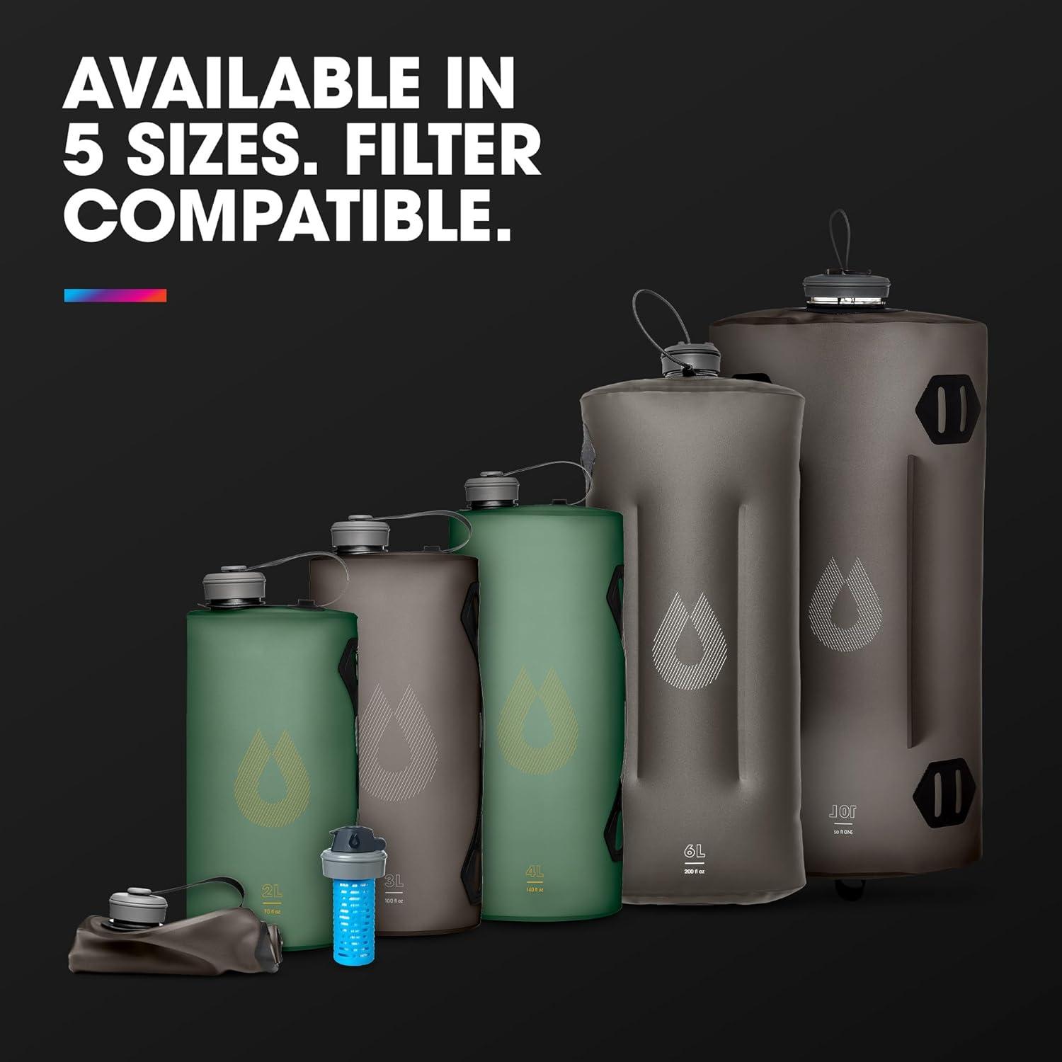 imageHydraPak Seeker Collapsible Camping Water Storage 6Lamp10L BPA amp PVC Free Hydration Reservoir Bag Leak ProofMammoth Grey