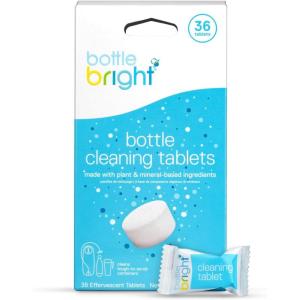 Bottle Bright Cleaning Tablets 12, 36, 78 Count – Water Bottle Cleaner for Stainless Steel, Tumblers, Thermos | Removes Coffee Tea Stains, Eliminates Odors, Easy and Safe Cleaning(36 Count (Pack of 1))